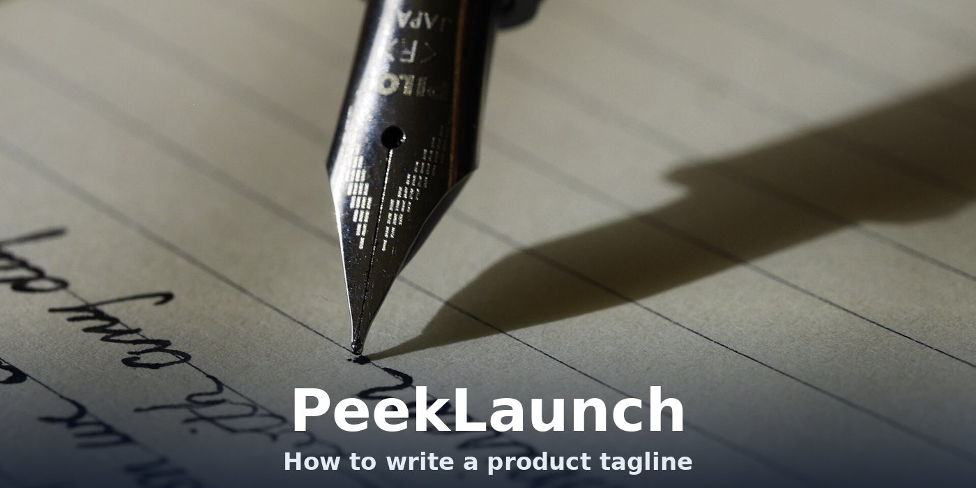 Fountain pen writing on paper with PeekLaunch text